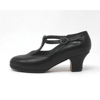 Sandalia 38,5 AA Leather Black Carrete 5 Covered 4750