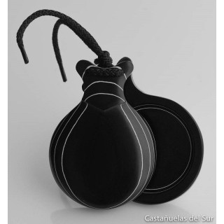 Del Sur Castanets: FIBRA NEGRA VETEADA BLANCA Nº7. Rf.1142711