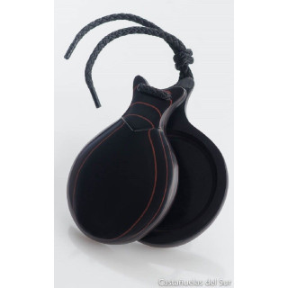Del Sur Castanets: FIBRA NEGRA VETEADA ROJO. Nº5 RF.1142521