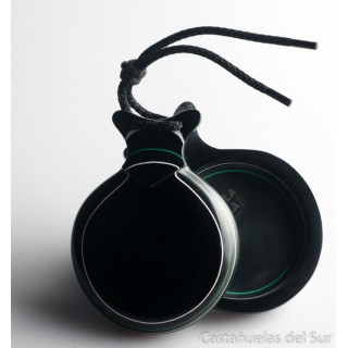 Del Sur Castanets: Capricho NEGRO. VETEADO BLANCO Y VERDE Nº5