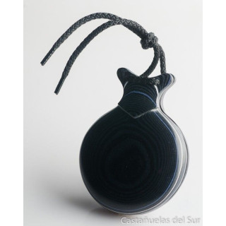 Del Sur Castanets: Capricho Black Cloth. Pinstripe Blue and White Nº5