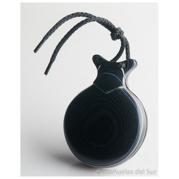 Del Sur Castanets: Capricho Black Cloth. Pinstripe Blue and White Nº5