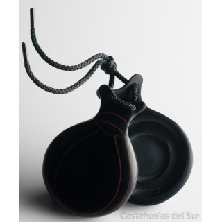 Del Sur Castanets: FIBRA NEGRA VETEADO ROJO. DOBLE CAJA Nº5 REF.114252
