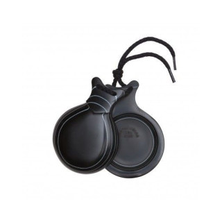 Del Sur Castanets: Special Black Wood Fiber With White Pinstripe White