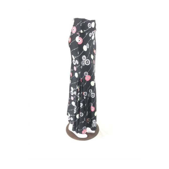 QToma: Skirt Básica - 3 Godet - Print Black - XS