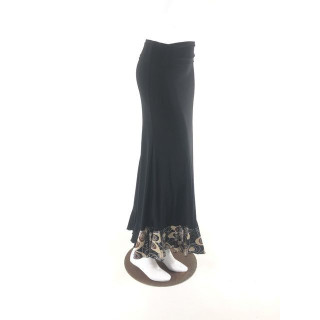 QToma: Skirt Básica - 1 Volante - Print Black XS