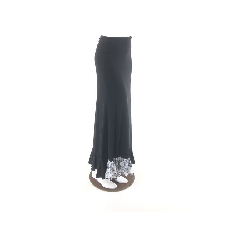 QToma: Skirt Básica - 1 Volante - Print Black S