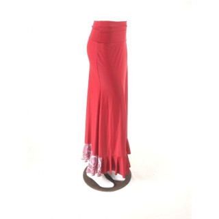 QToma: Skirt Básica - 1 Volante - Print Red L