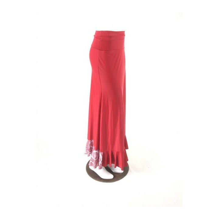 QToma: Skirt Básica - 1 Volante - Print Red L