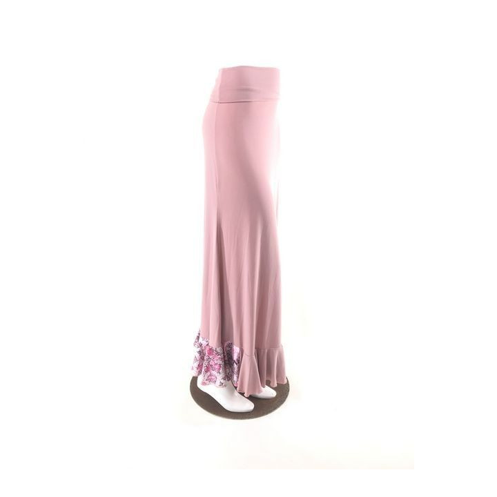 QToma: Skirt Básica - 1 Volante - Print Light Pink L