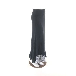QToma: Skirt Básica - 1 Volante - Print Black