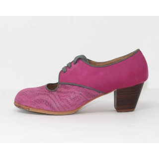 Carmela 38 A+PR Charlott Fuchsia Cubano 5 Exposed Back Nubuck Fuchsia