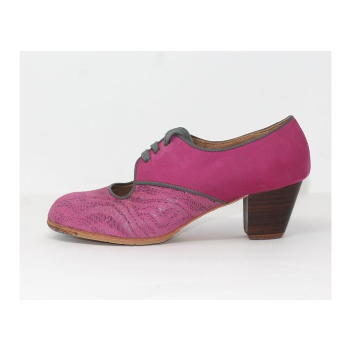 Carmela 38 A+PR Charlott Fuchsia Cubano 5 Exposed Back Nubuck Fuchsia