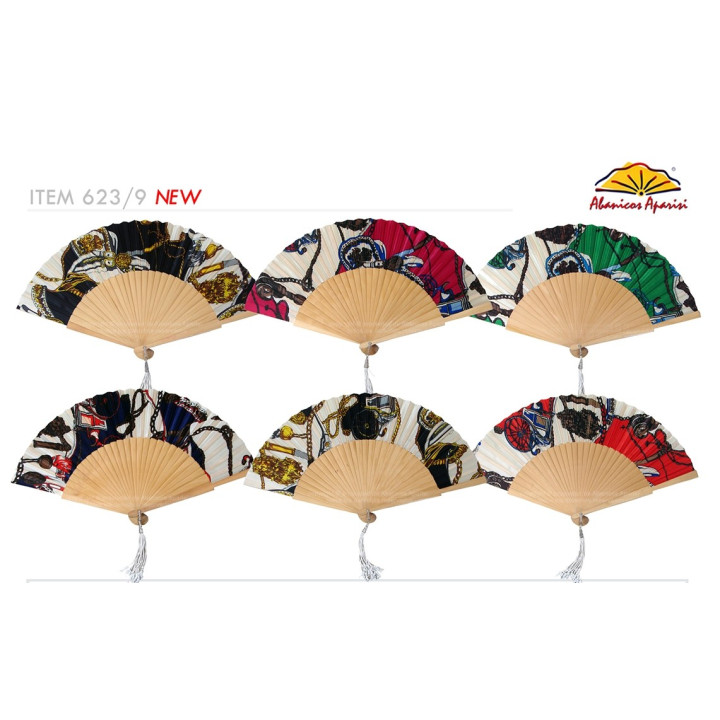 Fan: Natural Wood Multicolor Design 623/9