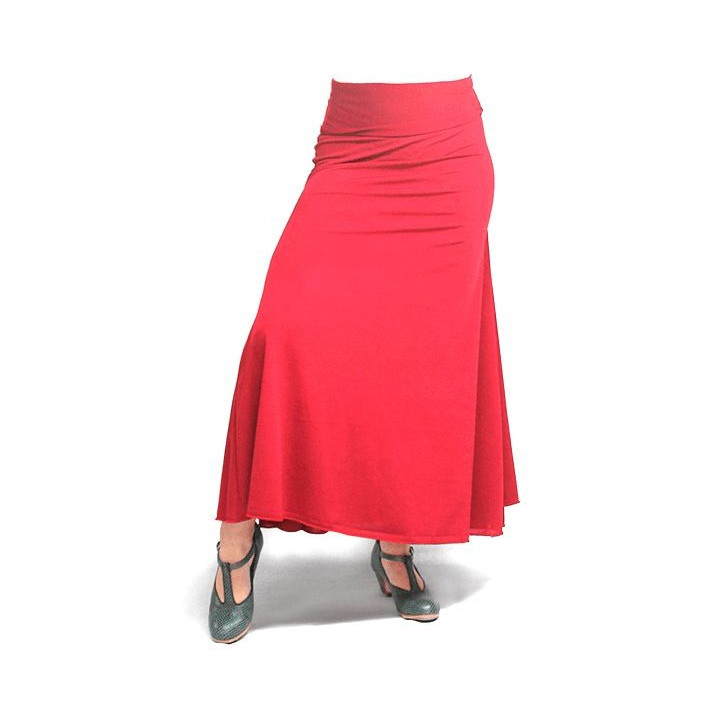 Marina Solid Skirt 3 Godet - Size L Light Red
