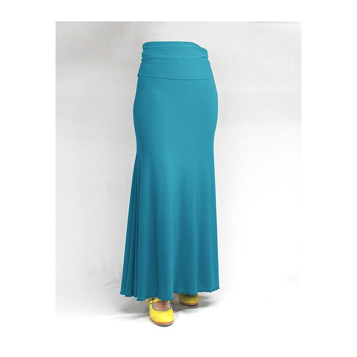 Marina Solid Skirt 3 Godet - Size M Blue