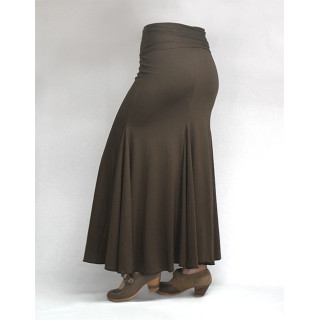 Marina Solid Skirt 3 Godet - Size S Brown