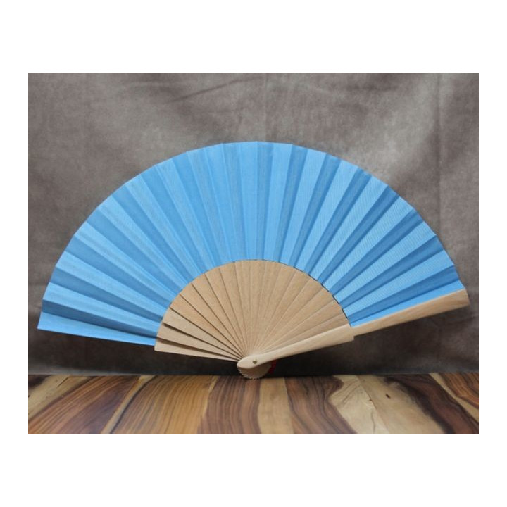 Fan: Natural Wood With Solid Colors - Small (23cm)