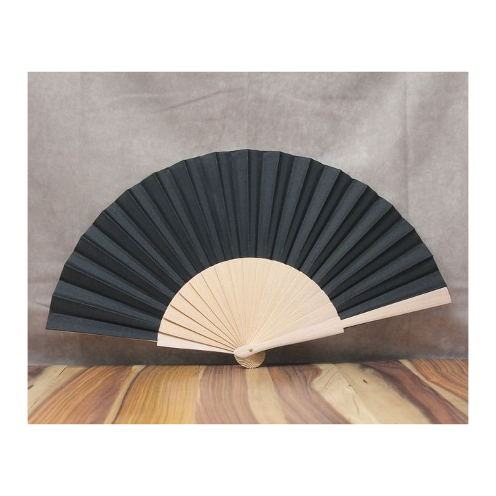 Fan: Natural Wood With Solid Colors - Small (23cm)