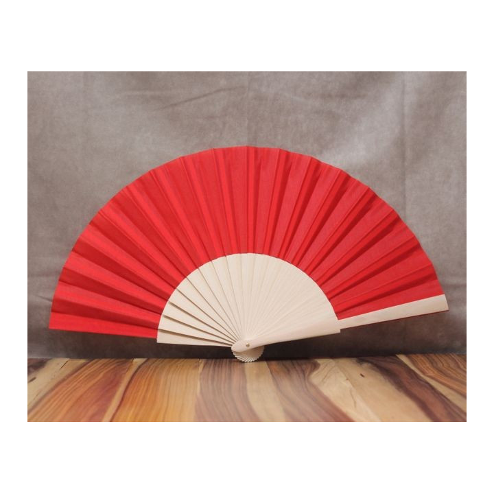 Fan: Natural Wood With Solid Colors - Small (23cm)