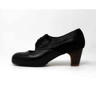Carmela 38 A Leather Black Clásico 5 Exposed Back Fantasía Negro Brill