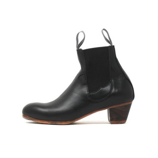 Boto 41 A Leather Black Cubano 5 Exposed (Beige Rubber Soles)