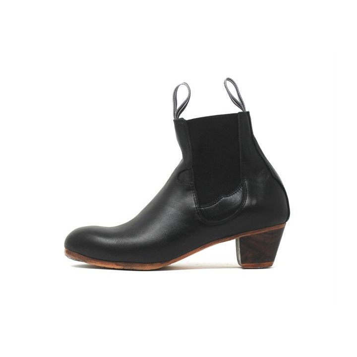 Boto 41 A Leather Black Cubano 5 Exposed (Beige Rubber Soles)