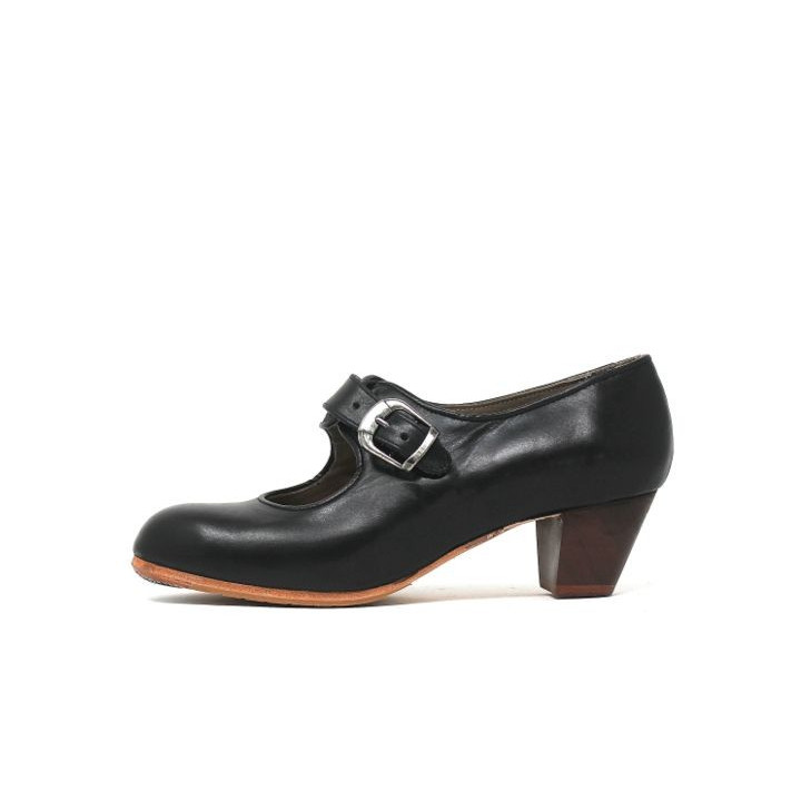 Lola 37,5 A Leather Black Cubano 5 Exposed (Rubber Soles Beige)